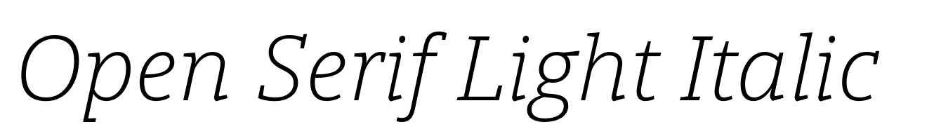 Open Serif Light Italic